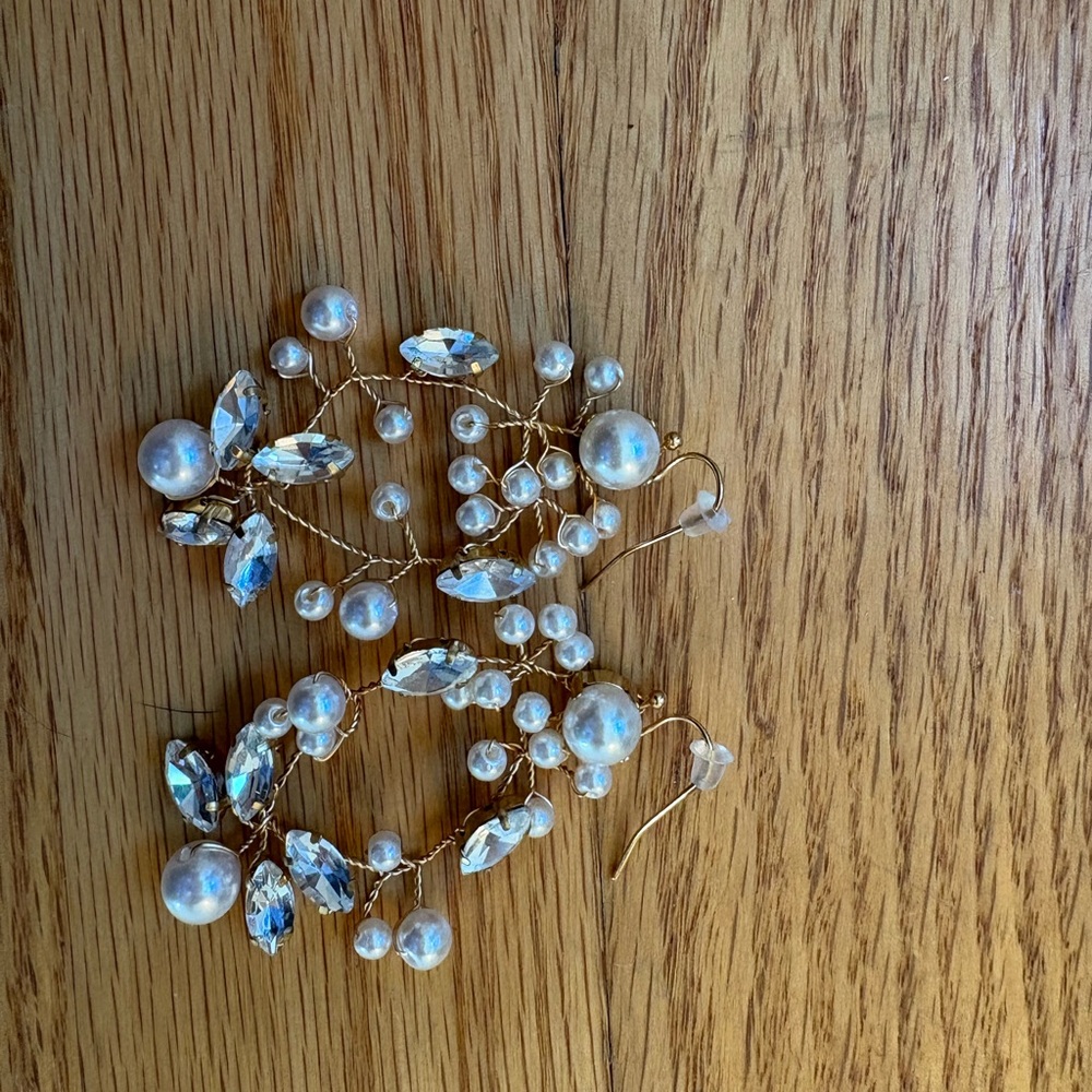 Elegant Gold and Silver Pearl Earrings